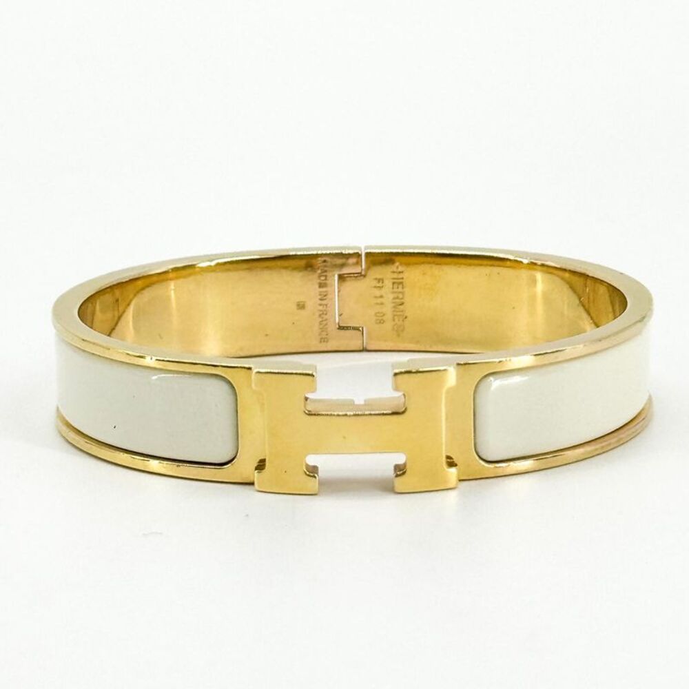 Hermes Clic H Fusion Enamel Gold Metal Bracelet Jewelry